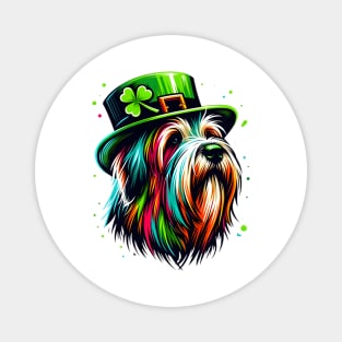 Briard Dog Celebrates Saint Patrick's Day Fest Magnet